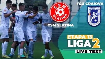 CSM Slatina – FCU Craiova se joacă ACUM. Echipa lui Mititelu începe dezastruos meciul, cu un penalty comis de Abbey. Bălan egalează