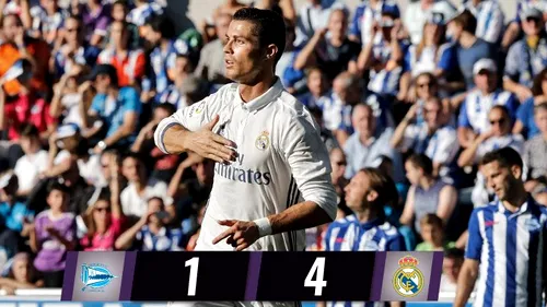 Și-a revenit Ronaldo! Hat-trick pentru CR7, dar și un penalty ratat! Alaves - Real Madrid 1-4 