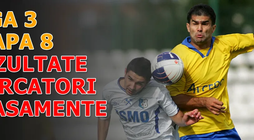 Rezultatele și marcatorii** etapei 8 - Liga a 3-a