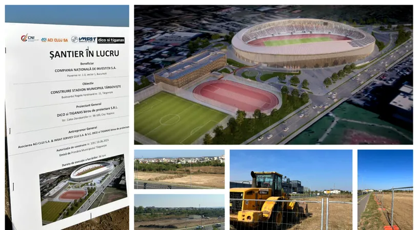 EXCLUSIV | Au început lucrările la noul stadion din Târgoviște. Va avea 12.000 de locuri, iar construcția trebuie să fie gata în maximum trei ani