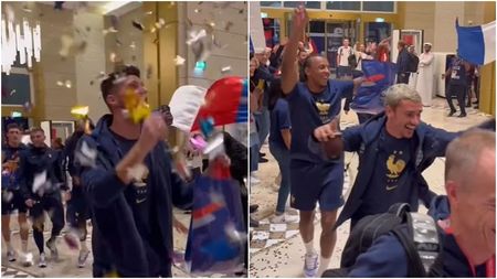 Nebunie la hotelul francezilor! Jucătorii lui Didier Deschamps au fost primiți cu urale și confetti după ce au învins Anglia și s-au calificat în semifinalele Cupei Mondiale din Qatar | VIDEO