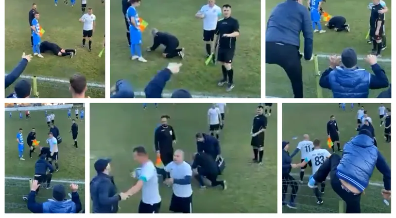 VIDEO | Scene șocante în Bistrița-Năsăud, unde un arbitru a fost făcut KO și băgat direct în spital! Spectatorii au sărit la bătaie, jucătorul agresor s-a ales cu dosar penal!