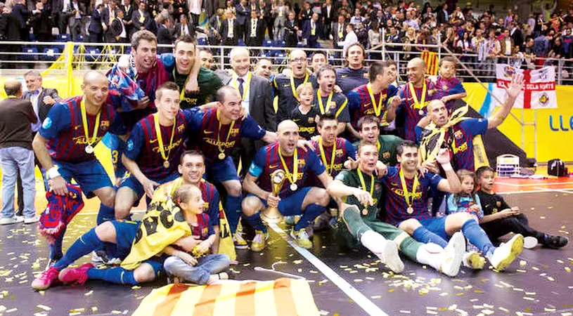 Nu e glumă, Barcelona a câștigat Liga la fotbal...în sală! ** De aproape 20 ani, clubul blaugrana are în fiecare sezon o campioană europeană!