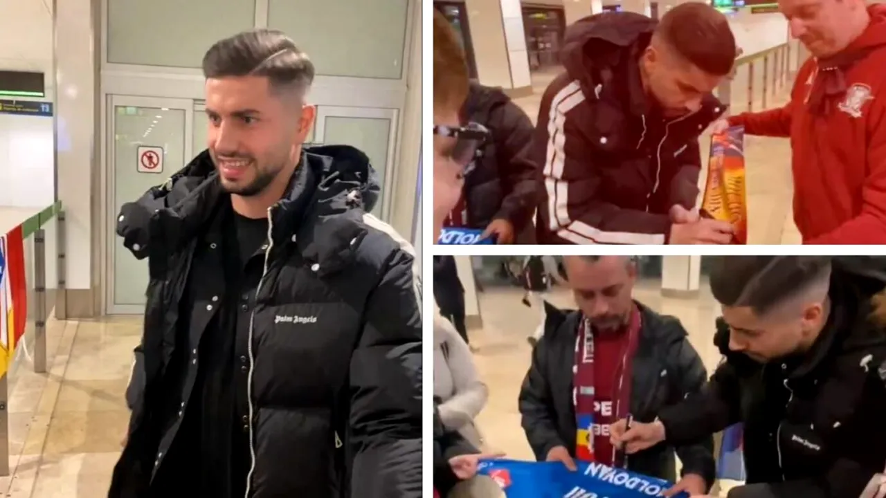 Horațiu Moldovan a ajuns la Madrid pentru a semna cu Atletico și a fost primit ca în Giulești, de mai mulți fani ai Rapidului! Ce i-au cântat portarului în aeroport. VIDEO