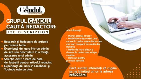 Grupul Gândul caută redactori!