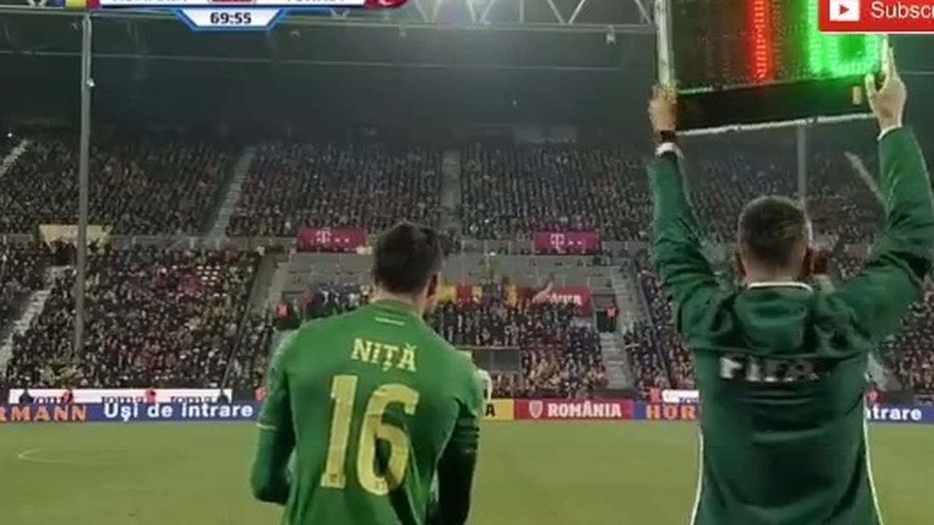 Niță a debutat în naționala României! Fanii l-au întâmpinat cu aplauze și întreg stadionul i-a scandat numele 