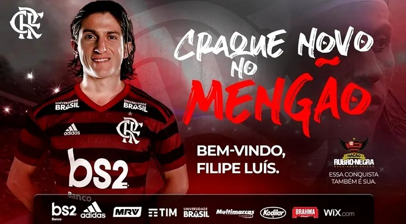 OFICIAL | Filipe Luis s-a întors acasă. Fotbalistul a lăsat-o pe Atletico Madrid după opt sezoane și a revenit în Brazilia