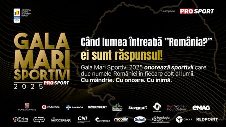 GALA MARI SPORTIVI, transmisă de ProSport de Ziua Națională a României de la ora 20:00. David Popovici şi alte nume uriaşe vor putea fi văzuți într-o ediție eveniment de 1 Decembrie
