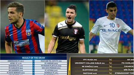 TRENCIN - STEAUA, în turul II al Ligii Campionilor. FC Botoșani - Tskhinvali, în turul I al Europa League și moldovenii vor da peste Legia dacă merg mai departe. Astra - Inverness, în turul II