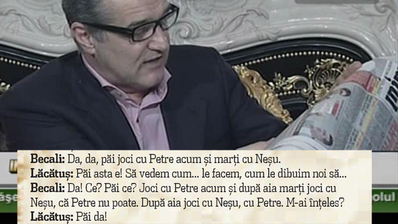 Becali citește stenogramele din ProSport: "Nu reiese că mă implic la echipă!" VEZI VIDEO