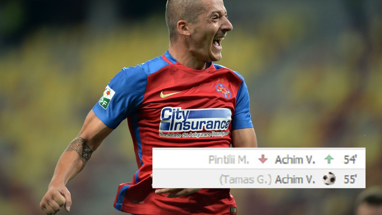 Inspirația lui Reghe! Achim, gol la nici 60 de secunde după ce a intrat pe teren