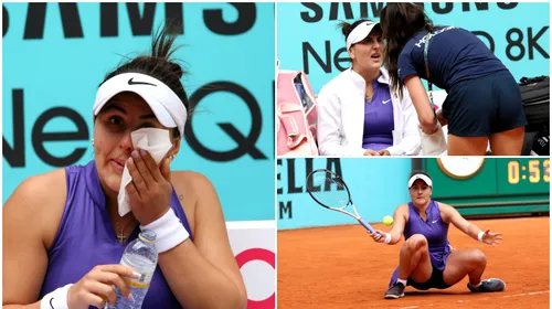 Momente de coșmar pentru Bianca Andreescu la Madrid! Sportivei i-a curs sânge din nas și a fost nevoie de intervenția medicului | FOTO EXCLUSIV