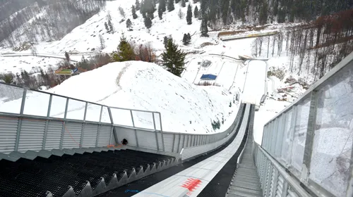 Fabrica de sărituri cu schiurile!** În cinci ani s-a ridicat deja un complex de trambuline iar românii de 15 ani sar și 130 de metri