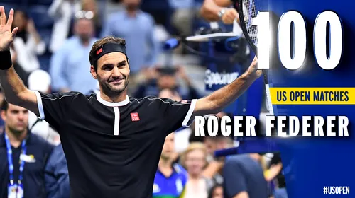 Un pic de emoții pentru Roger Federer, într-o zi ploioasă de US Open. Elvețianul a jucat meciul 100 la New York și s-a calificat în turul trei