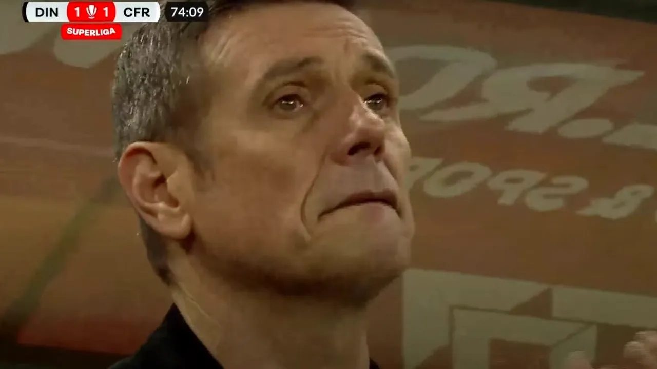 Clipe emoționante pe Arena Națională, la Dinamo - CFR Cluj: Ovidiu Burcă a izbucnit în lacrimi în minutul 74, când jocul a fost oprit timp de 60 de secunde în memoria lui Cătălin Hîldan! Ce mesaj au afișat fanii | FOTO