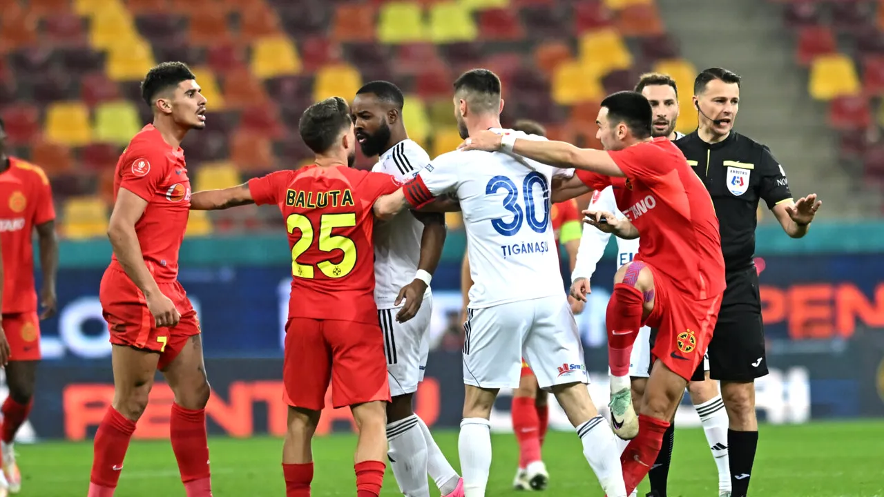 Florinel Coman a sărit la bătaie pe teren în FCSB - FC Botoșani! Fotbalistul lui Gigi Becali a fost călcat pe cap și a reacționat violent