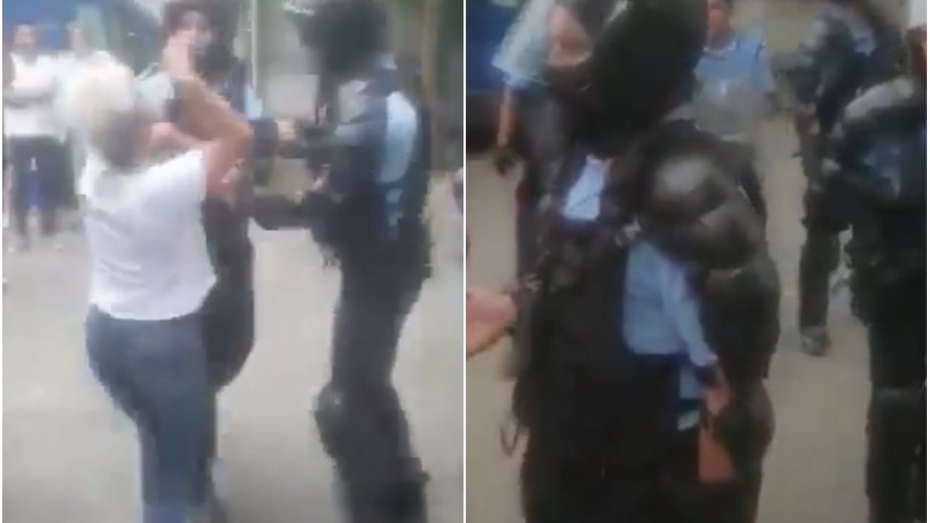 VIDEO | Scandal în Regie. Soția unui stelist ar fi fost lovită de un jandarm, la meciul Steaua - Carmen: "E normal să dea într-o femeie gravidă? A ajuns la spital cu contracții și cu dureri". Momente greu de privit: "Uite-l cum râde"