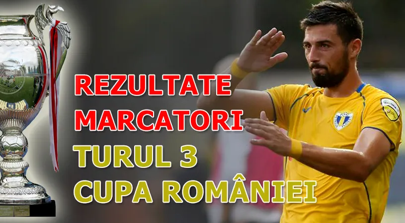 Faza a treia a Cupei: rezultate, marcatori, echipe calificate.** Rapid a defilat cu Alexandria. Petrolul, Farul și Oțelul au fost eliminate, 