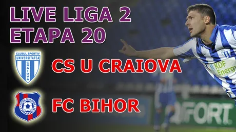 CS U Craiova - FC Bihor 1-0.** Balint a mutat decisiv cu Ganea