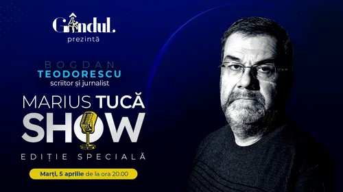 Marius Tucă Show începe marți, 5 aprilie, de la ora 20.00, live pe gandul.ro cu o nouă ediție specială