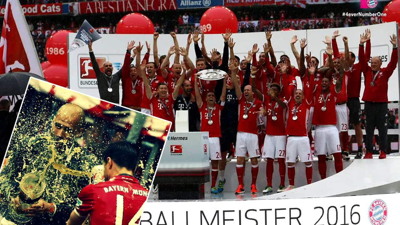 A început petrecerea la Munchen! VIDEO | Sărbătoarea lui Bayern pentru al 26-lea titlu din istorie. Ce i-a făcut Xabi Alonso lui Guardiola