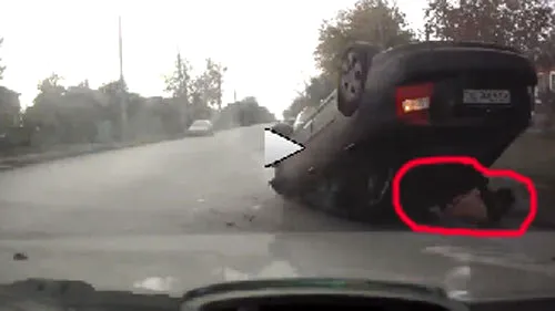 VIDEO:** Trei tineri au scăpat ca prin minune dintr-un grav accident rutier