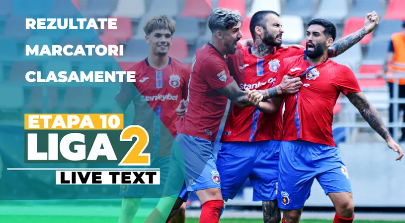 Etapa 10 Liga 2 | Concordia Chiajna obține scorul zilei, dar și CS Dinamo s-a impus la o diferență mare. Rezultat surpriză la Reșița și victorii la limită pentru primele clasate Slatina și Știința Poli