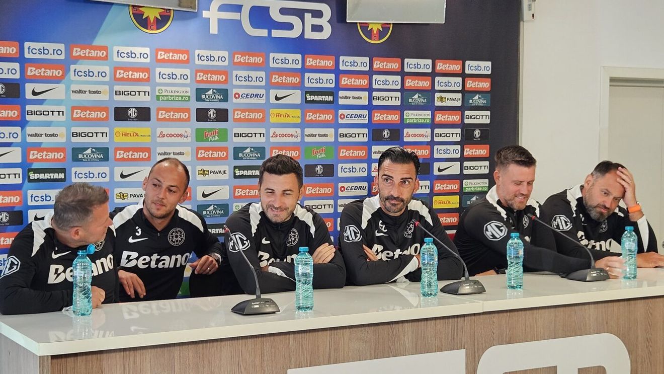 Moment inedit la ultima conferință de presă din acest sezon a campioanei FCSB! Ce au făcut Elias Charalambous, Pintilii și colaboratorii lor