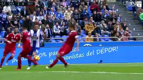 VIDEO | Florin Andone a înscris unul din cele mai frumoase goluri ale carierei, dar Deportivo a pierdut dramatic cu Sevilla, deși a avut 2-0, iar în minutul 87 conducea!