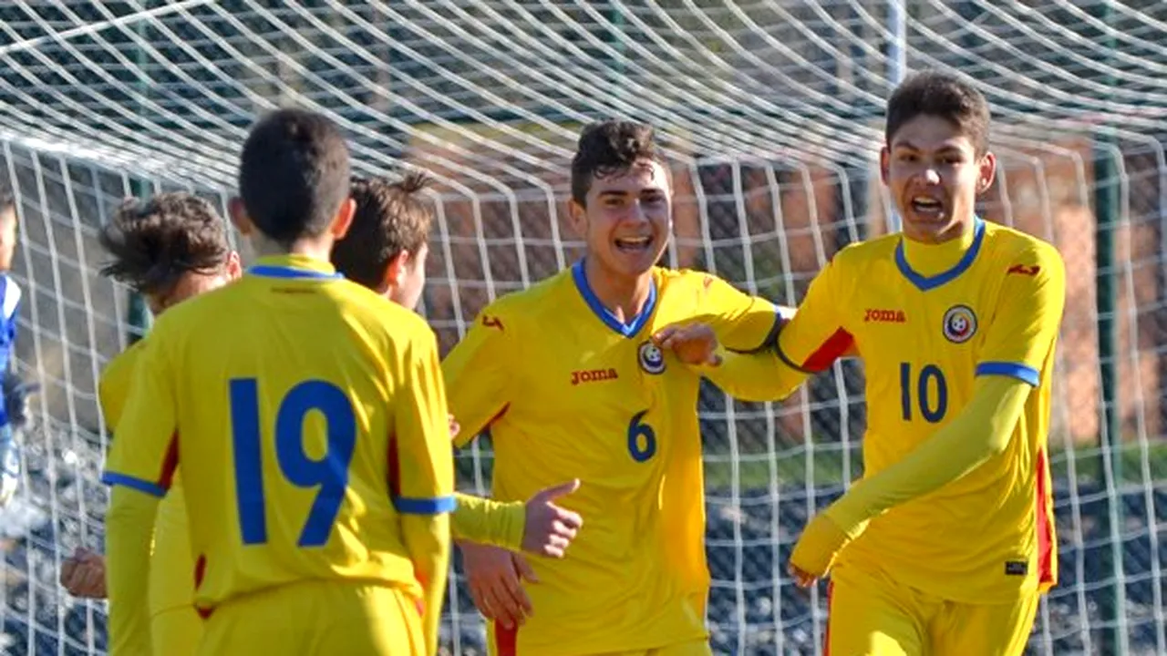 Naționala under-16 a României a remiza, scor 3-3, cu echipa Belgiei la Aegean Cup