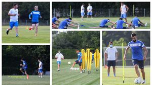 Farul și-a reluat antrenamentele cu 19 jucători. FOTO și VIDEO de la prima ședință de pregătire coordonată de Ianis Zicu