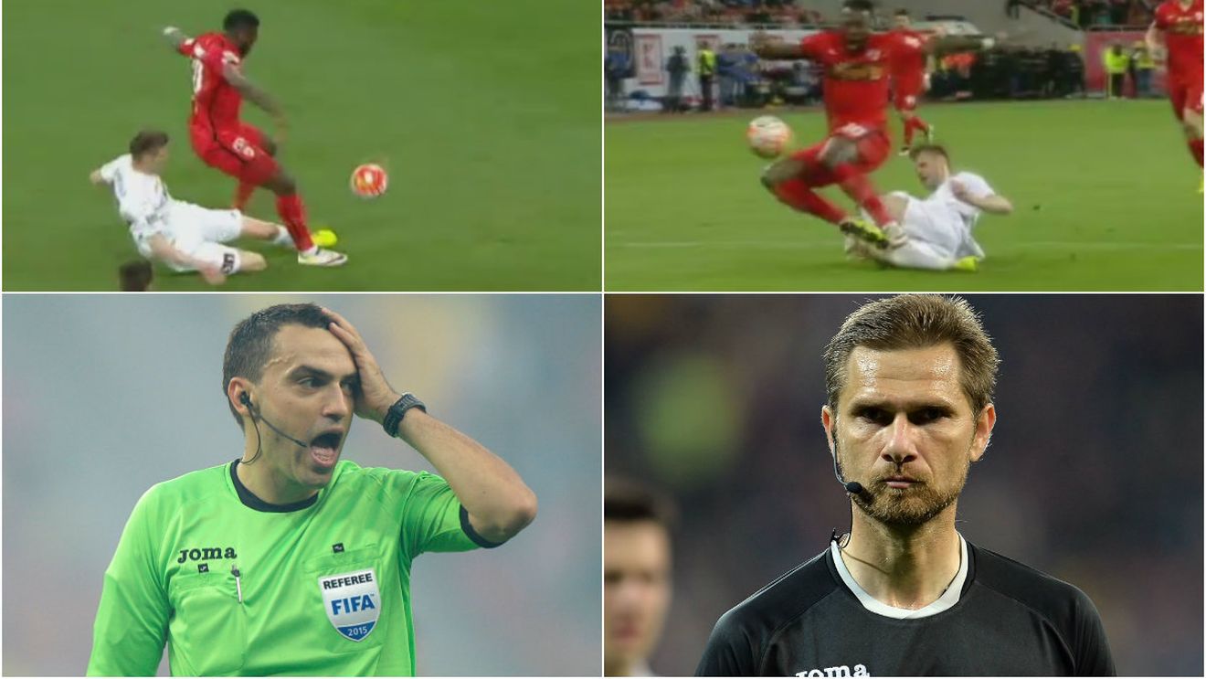 FOTO | Penalty primit de Dinamo, după intervenția "adiționalului" Alexandru Tudor! Hațegan lăsase inițial jocul să continue. Proteste vehemente ale clujenilor