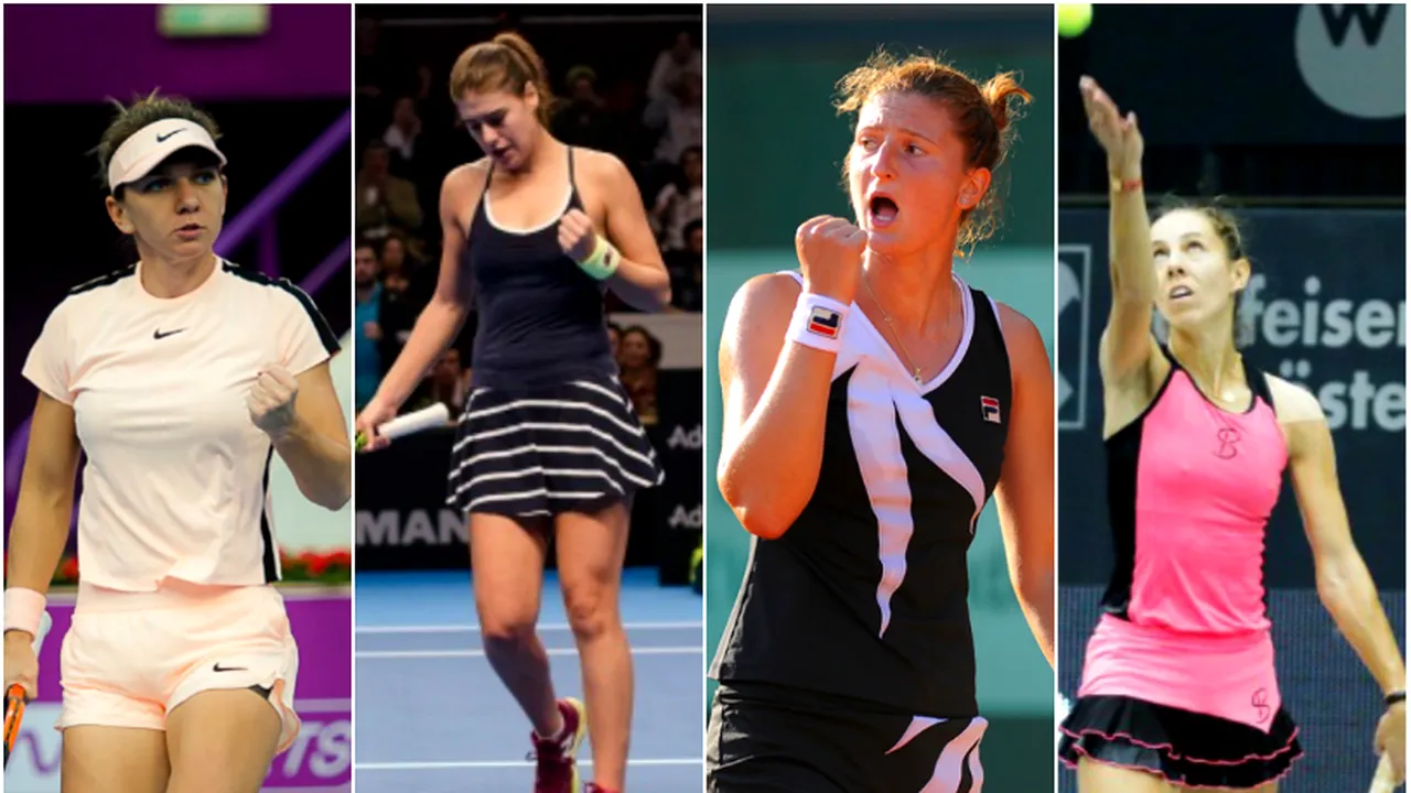 Careu de dame: patru românce se află în Top 40 WTA! Cum arată noul clasament mondial