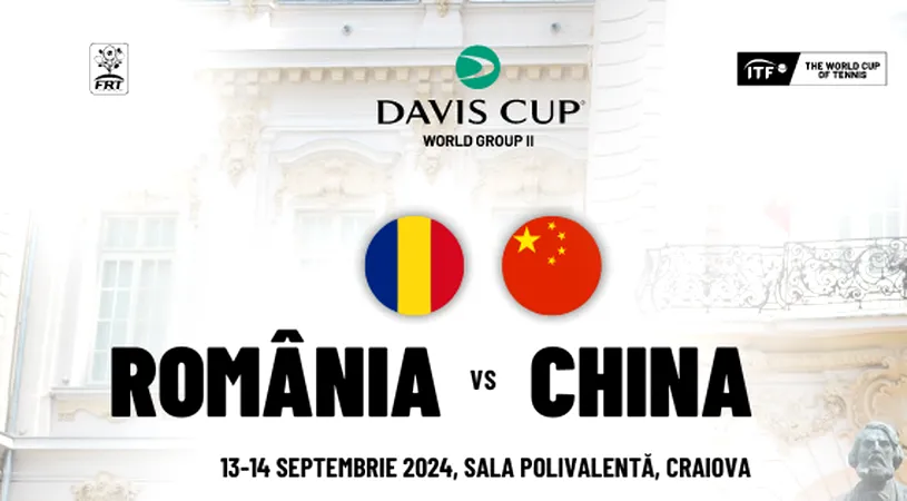 S-au pus în vânzare biletele la meciul de Cupa Davis, România – China. Interes sporit pentru primul astfel de eveniment găzduit de Craiova