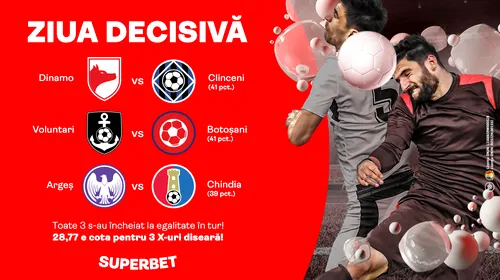 Aflăm ultimele două echipe care merg în playoff! Poate produce Chindia surpriza?