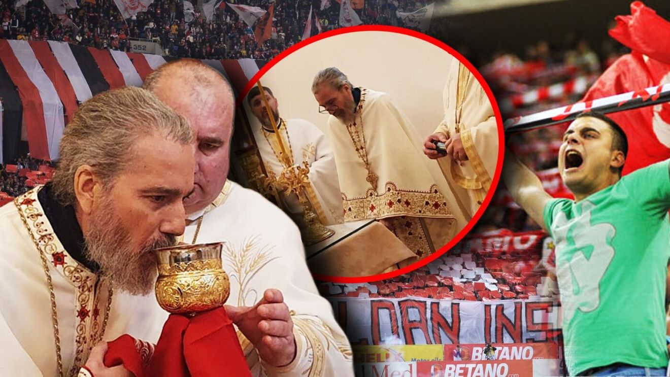 Miracolul din viața preotului Justin, ultrasul-stareț salvat de fanii lui Dinamo. La trei luni după ce a suferit un AVC hemoragic, părintele a oficiat Liturghia și se va întoarce în peluză: „M-au ajutat Dumnezeu și câinii mei”