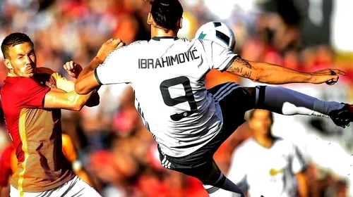 Asta înseamnă să fii Zlatan! Ibrahimovic a avut nevoie de patru minute pentru a înscrie în United – Galatasaray 5-2. VIDEO | Golul din altă lume reușit de starul suedez