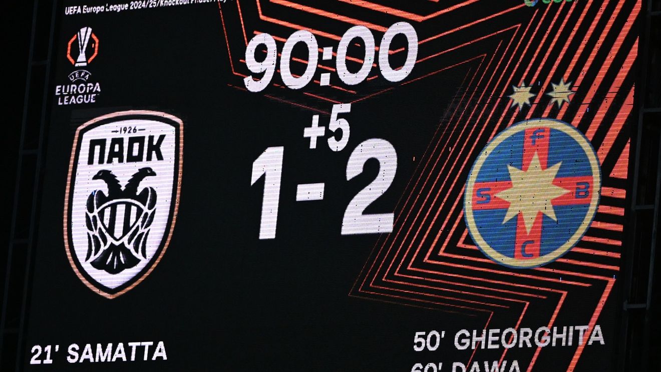 Predicția britanicilor pentru FCSB – PAOK: au dat scorul exact și știu deja cine se califică!
