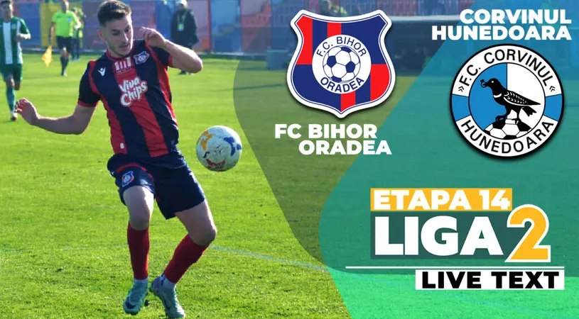 Corvinul câștigă la Oradea și urcă pe loc calificabil în play-off. FC Bihor pierde și acasă cu Ghiț antrenor