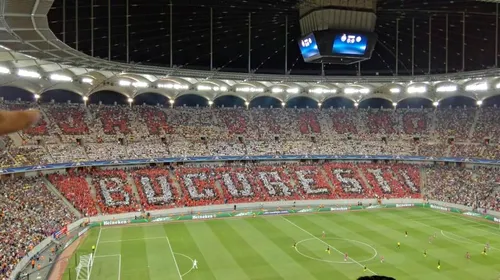 Asta va rămâne în istorie! FOTO | Situație umilitoare pentru Steaua, la meciul cu City. Cum a apărut mesajul „Doar Dinamo București” pe toată tribuna. Becali, păcălit de PCH