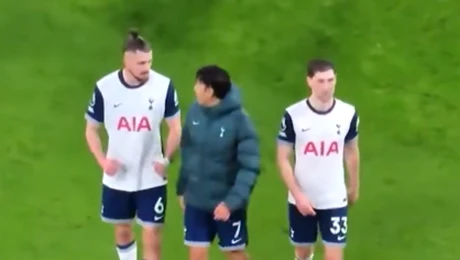 Au apărut imaginile: ce a făcut căpitanul lui Tottenham, după ce l-a văzut pe Radu Drăgușin la finalul meciului cu City