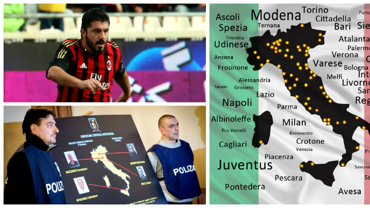 INFOGRAFIE: Fotbalul italian, cuprins de cancerul pariurilor! Cum a ajuns Gattuso să fie anchetat pentru blaturi! Harta corupției din Cizmă