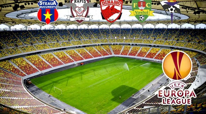 Steaua, cotă 67 la câștigarea Europa League, Dinamo, șanse 501 la 1!** Cum stau Rapid și Vaslui și cu cât se plătește o finală românească pe Național Arena!