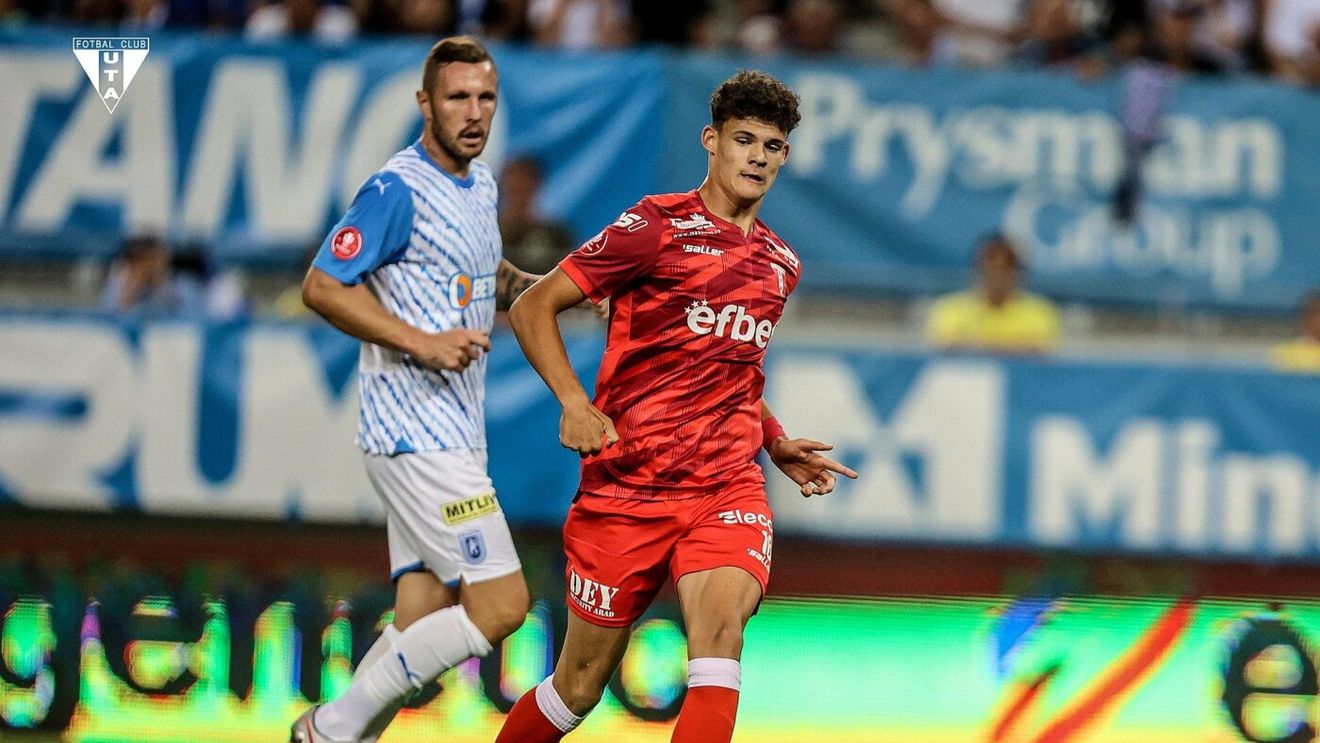 Raul Stanciu a scris istorie pentru UTA Arad: a devenit cel mai tânăr debutant din Superliga! Primul antrenor l-a emoționat din plin: „A venit 400 de km, deși nu știa că voi juca!”
