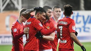 FCSB – Sepsi Sfântu Gheorghe 1-1. Echipa lui Toni Petrea, pas greșit pe teren propriu, dar termină anul pe primul loc. Olimpiu Moruțan, ocazie uriașă în ultimul minut