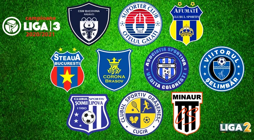 Liga 3 s-a încheiat, ele sunt cele 10 campioane ale ediției 2020/2021. Cele 10 meciuri de baraj pentru promovarea în Liga 2