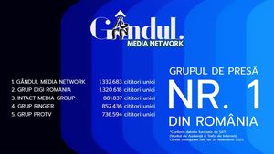 Gândul Media Network, nr. 1 în clasamentul grupurilor de presă, la nivel național