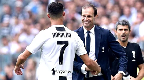 Juventus, „puțin șocată” de golul primit de la Ajax. Allegri a recunoscut valoarea olandezilor și l-a lăudat din nou pe Cristiano: „Ă‚sta e Ronaldo!”