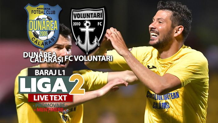 FC Voluntari trece la limită de Dunărea Călăraşi în manșa tur a barajului de promovare/menținere în Liga 1. Alexandru Vlad, decisiv pentru echipa lui Liviu Ciobotariu