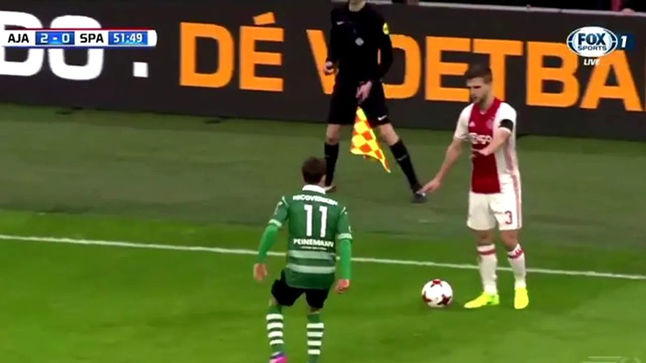 Cel mai parșiv gest al anului în fotbalul mondial! VIDEO | Vicecăpitanul lui Ajax s-a folosit de un coechipier accidentat pentru a oferi un moment uluitor: 